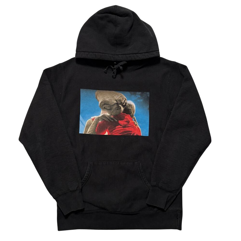 Supreme FW15 ET Cotton Pullover Hoodie Sweatshirt Men’s L Parka Black